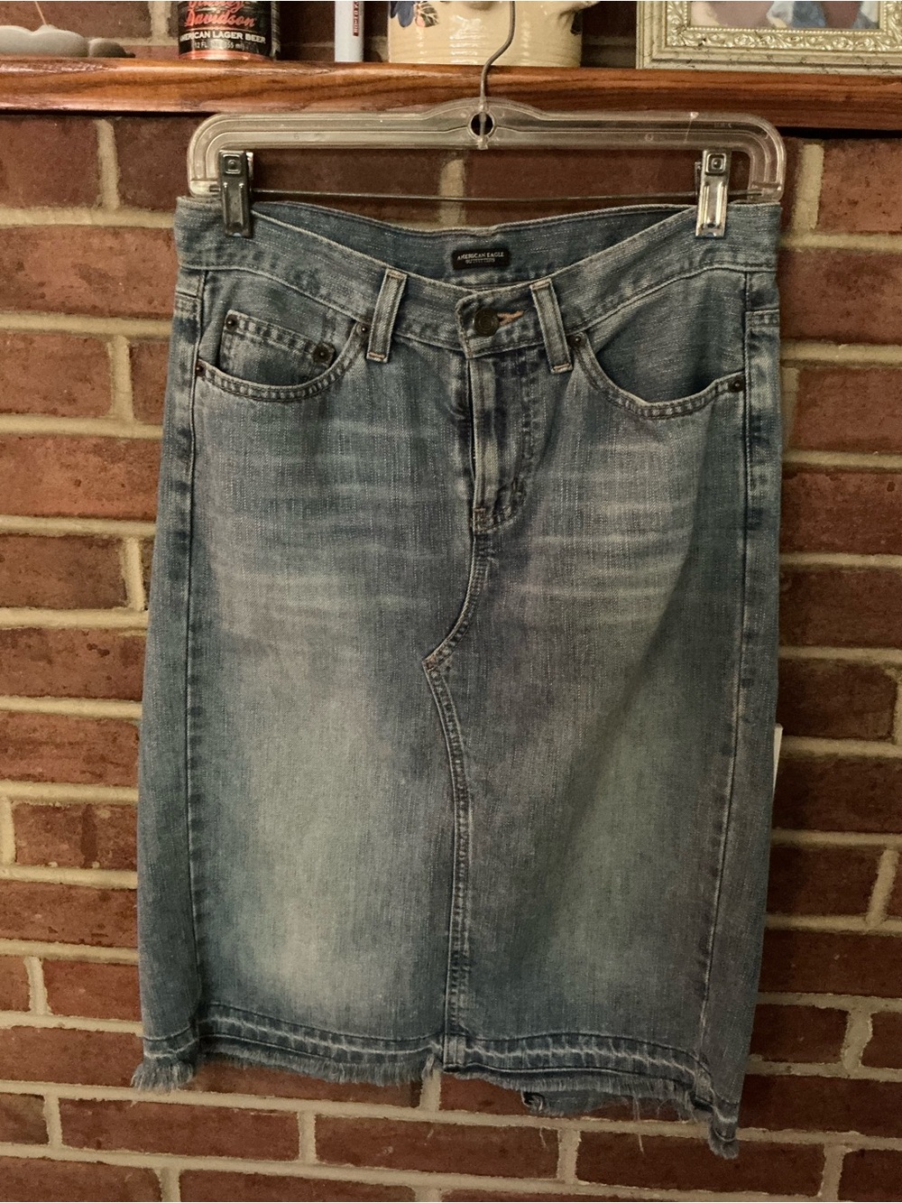 American Eagle Outfitters Light Blue Denim Midi Skirt